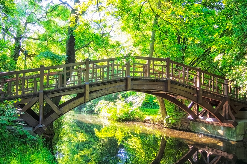 Bruecke im Johannapark in Leipzig